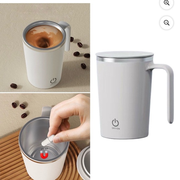 Coffee Stirring Cup Automatic Mixing Mug Lazy Rotating Magnetic Water Cup Travel - Picture 2 of 3